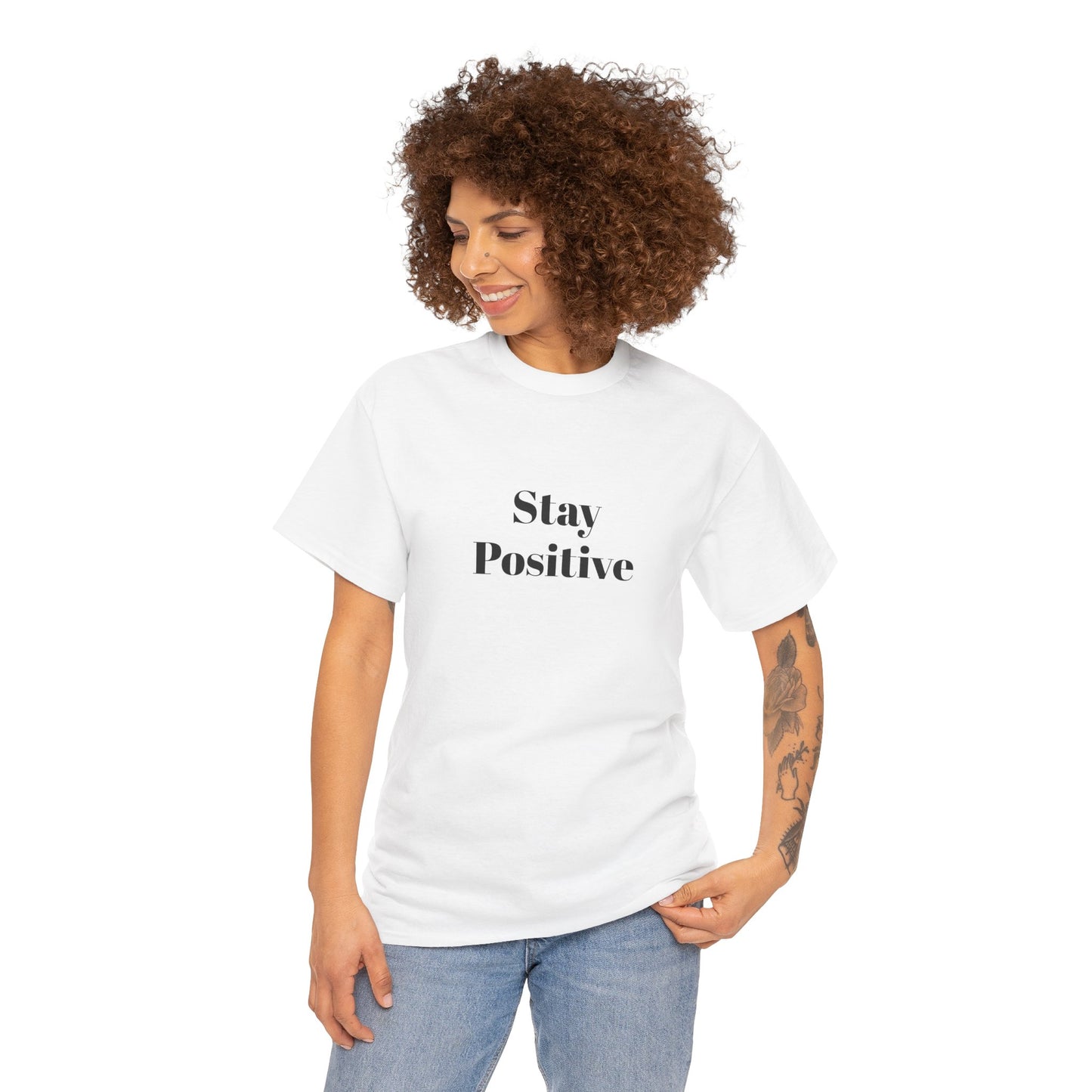 STAY POSITIVE - Unisex Heavy Cotton Tee