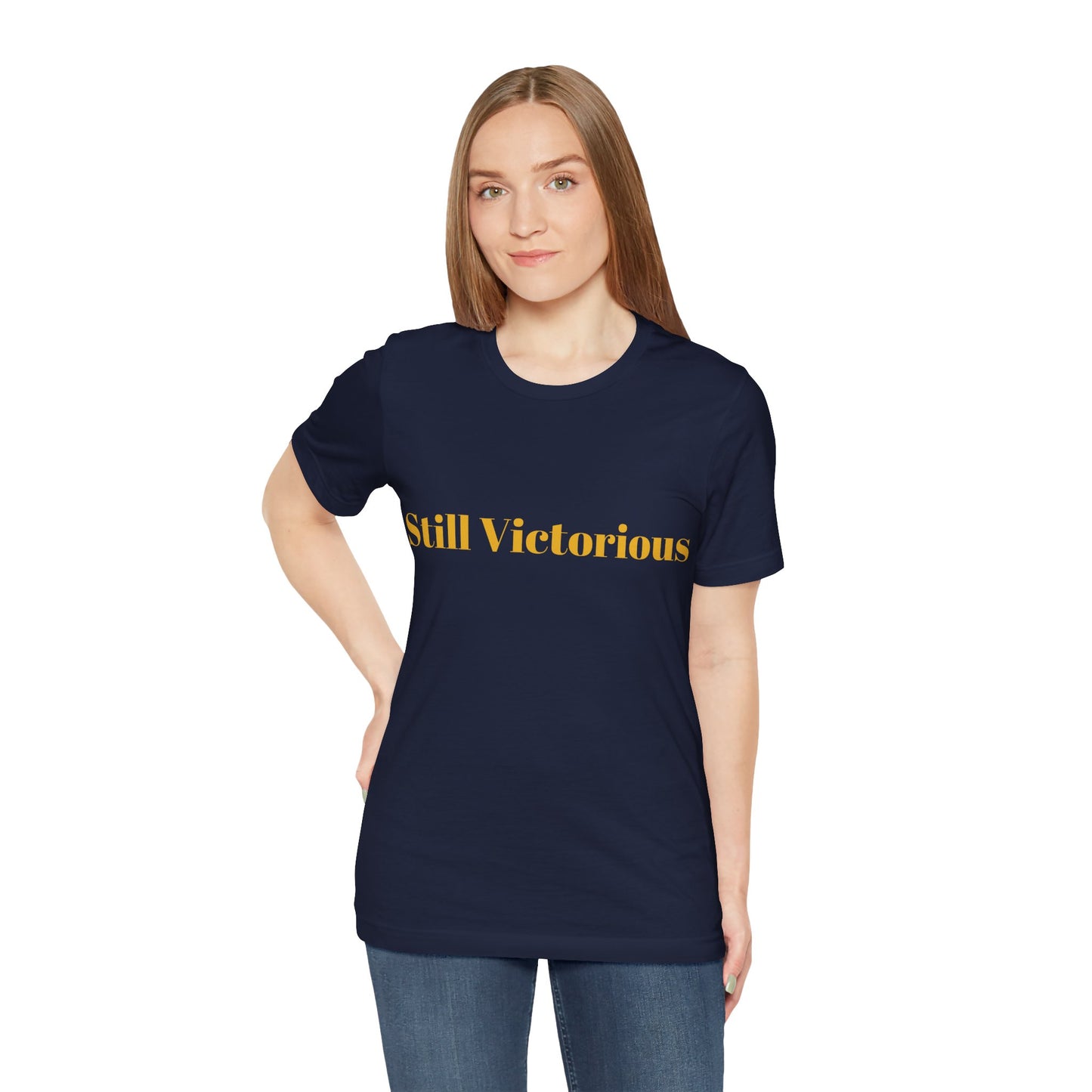 STILL VICTORIOUS - NAVY BLUE - Unisex Jersey Short Sleeve Tee